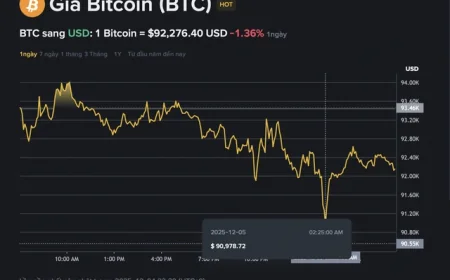 Giá Bitcoin hôm nay 5.12.2025: Thanh khoản thấp hạn chế khả năng phục hồi
