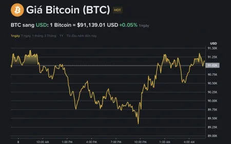 Giá Bitcoin hôm nay 9.1.2026: BTC phục hồi sau khi thủng đáy 90.000 USD