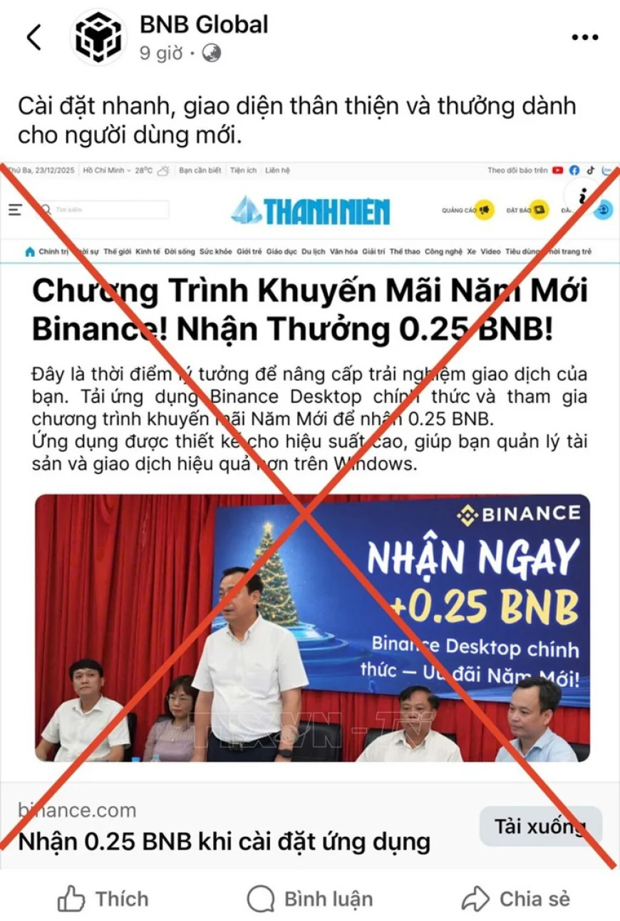 Cảnh báo vụ việc cắt ghép hình ảnh giả mạo Cục Du lịch để quảng cáo tiền ảo