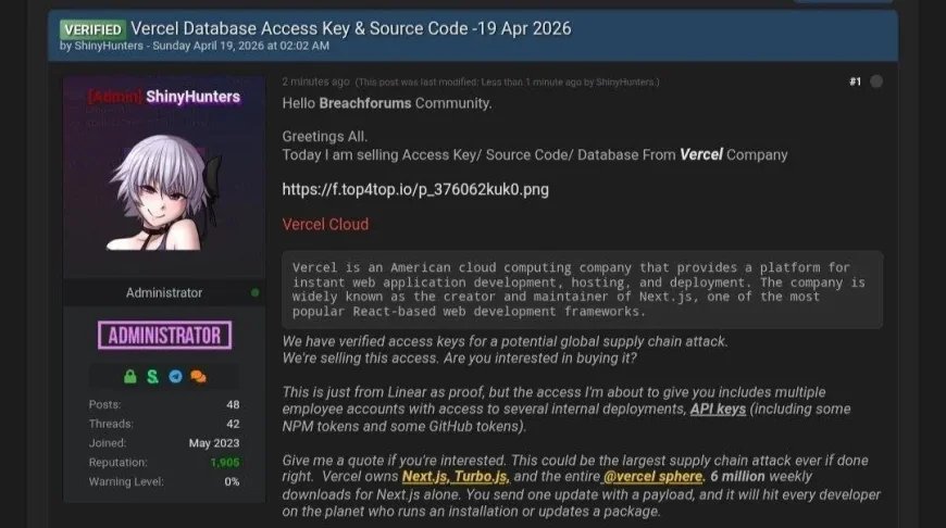Nhà đầu tư có thể mất sạch tài sản trong ví tiền mã hoá khi Vercel bị tấn công